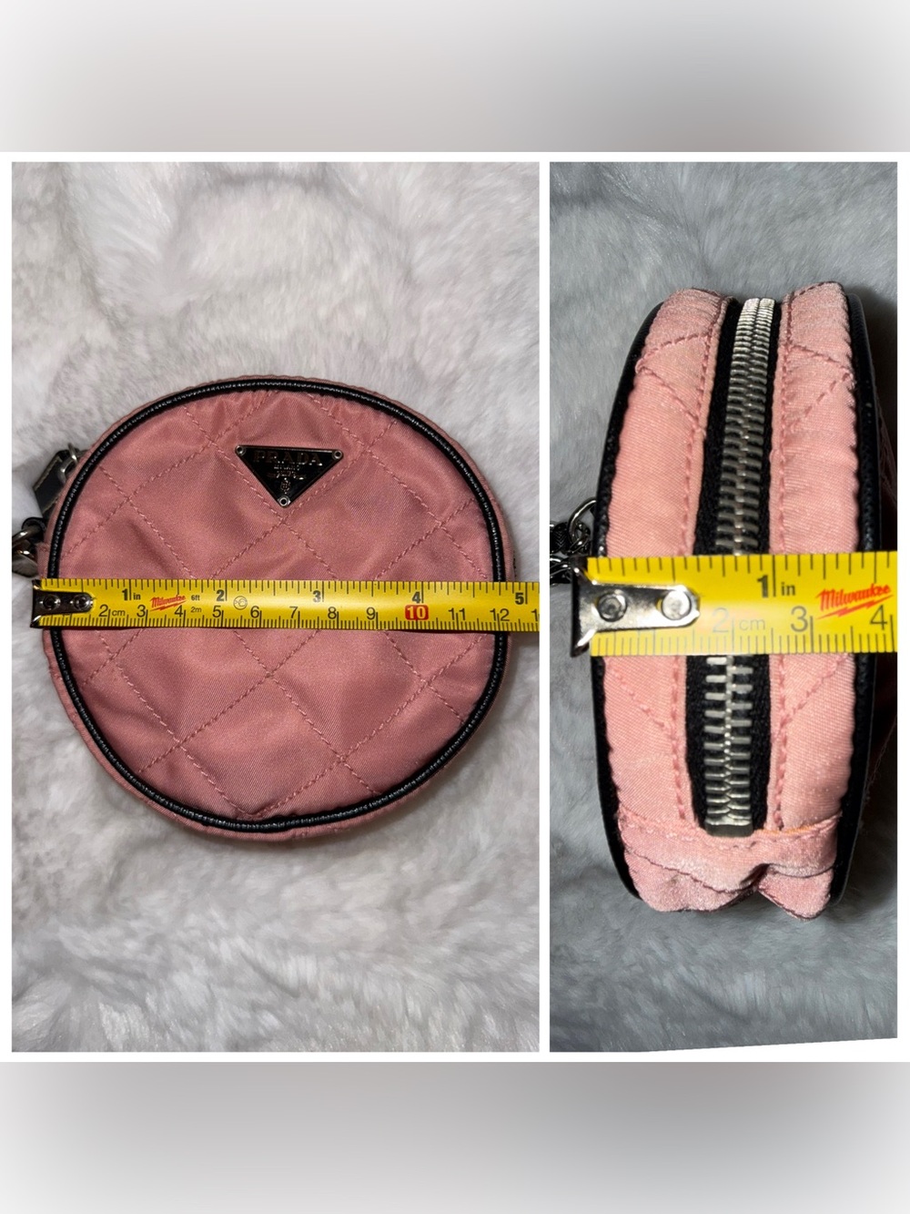 Prada Quilted Round Mini Wristlet Clutch in Dusty Pink - Picture 11 of 13